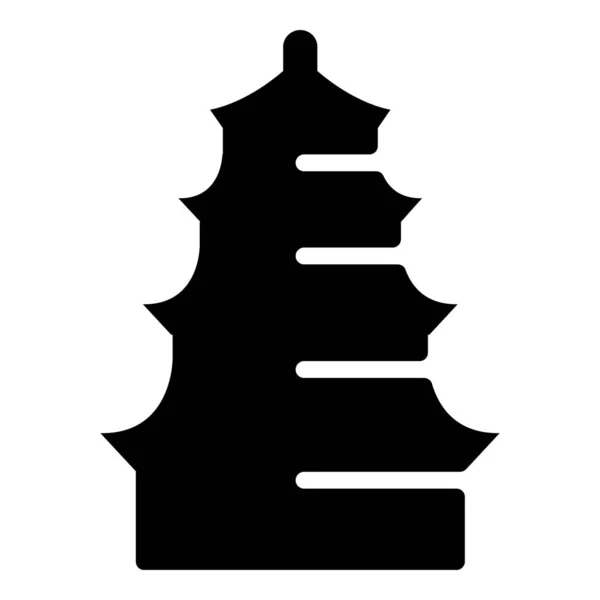 Cielo Pagoda Vector Diseño Sólido — Vector de stock