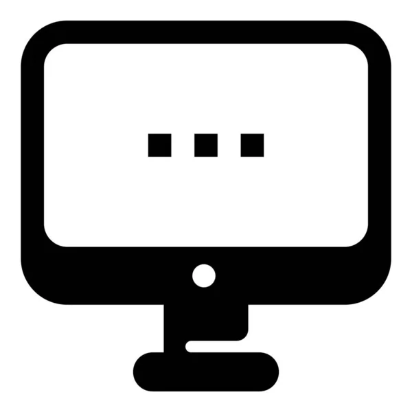 Glyph Tasarım Vektörü Masaüstü Bilgisayar — Stok Vektör