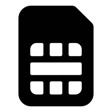 Glif tasarımında sim simgesi.