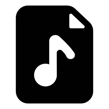 Müzik ortamı dosyası glyph vektör tasarımı 