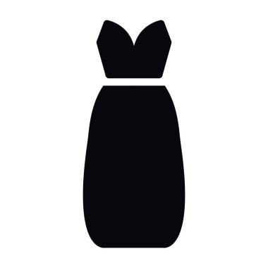 Kokteyl elbisesi vektörünün glyph simgesi