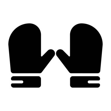 Pişirme eldiven simgesi glif tasarımı.