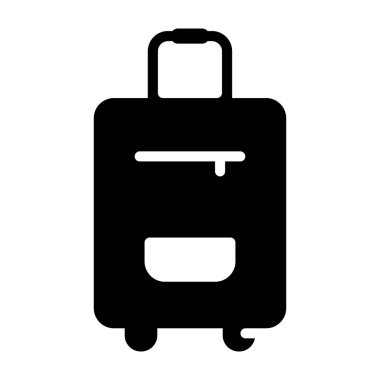 Seyahat bagaj vektörü Glyph simgesi 