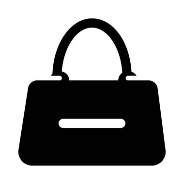 Glyph tasarımında bayan el çantası vektör 