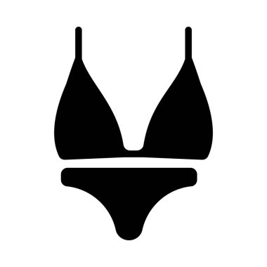 Sütyen ve pentie katı tasarım simgesi.