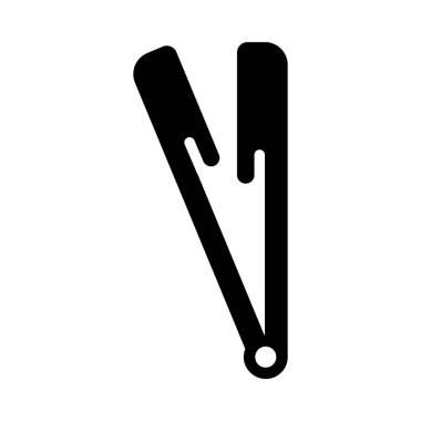 Katı tasarımda saç düzleştirici simgesi.