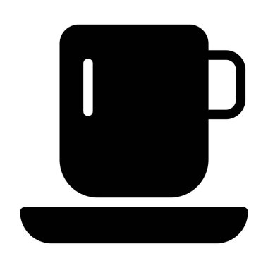 Teacup simge tasarım dolu vektör 