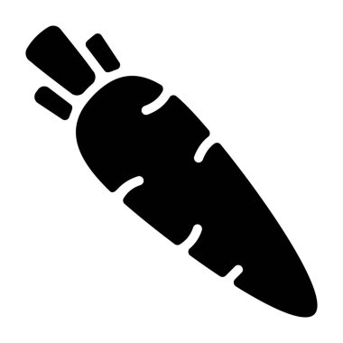 Havuç simgesi glyph vektör tasarımı.