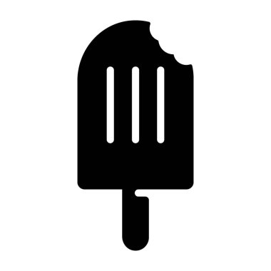 Dondurma ısırık glyph simgesi tasarım 