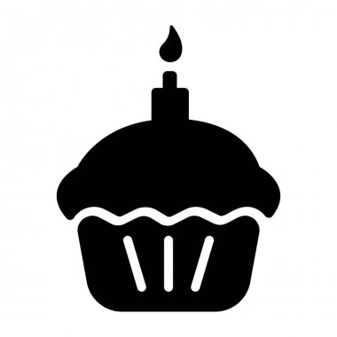 Cupcake glyph tasarım simgesi.