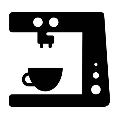 Katı tasarımda kahve makinesi simgesi.