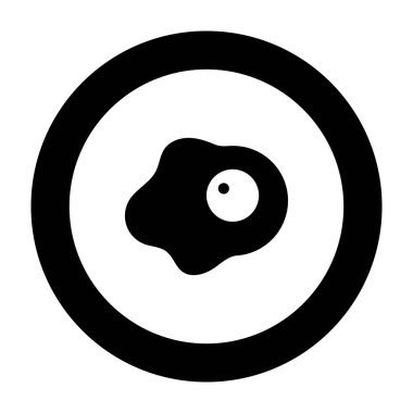 Kızarmış yumurta glyph tasarım simgesi