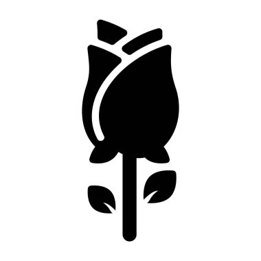 Katı vektörde daha düşük gül simgesi 