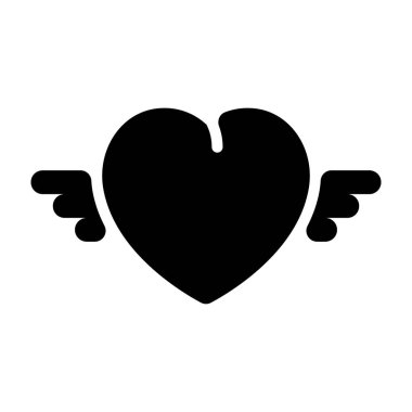 Aşk melek simge tasarım katı vektör 
