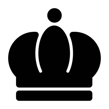 Taç şapka vektörünün Glyph simgesi 