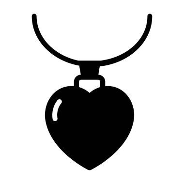 Katı tasarımlı kolye simgesi.