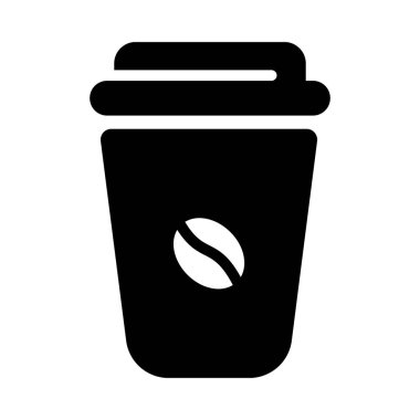 Glyph tasarımında paket kahve fincanı simgesi 