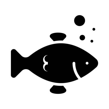 Balık simgesinin katı vektör tasarımı