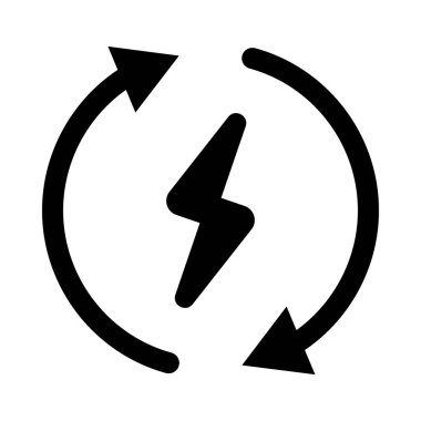 Enerji geri dönüşüm katı tasarım simgesi 