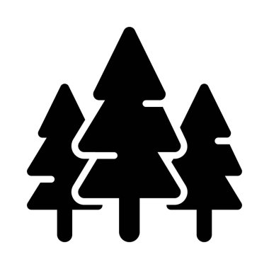 Katı tasarımda kozalaklı ağaç simgesi