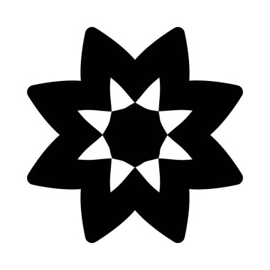 Çiçek simgesinin katı vektör tasarımı