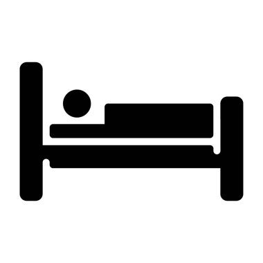 Beyaz arka plan üzerinde izole yatak odası simgesi 