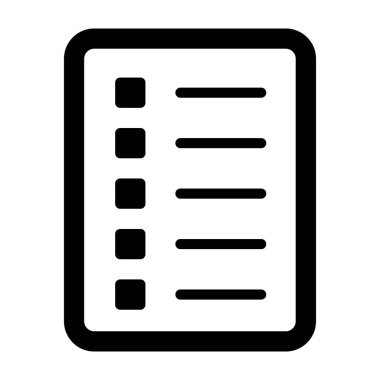 Denetim listesi simgesini, glif vektör tasarımı.