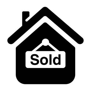 Satılık Ev katı simge tasarımı