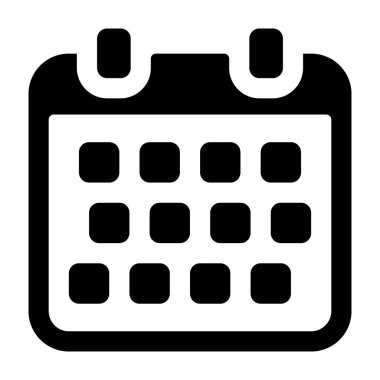 Glyph tasarımında tablo takvimi simgesi.