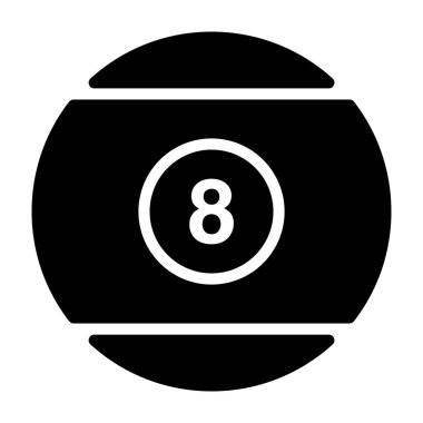 Bilardo topu simgesi dolgulu tasarım.