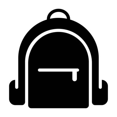 Glyph tasarımında sırt çantası simgesi vektörü 
