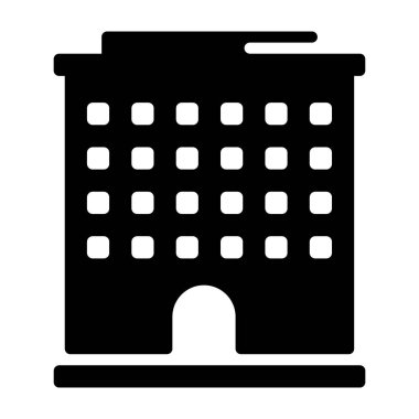 Otel binasının glyph simgesi 