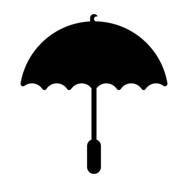 Glyph vektörsunda güneşlik şemsiye simgesi 