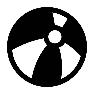 Glyph vektör tasarımında plaj topu simgesi.