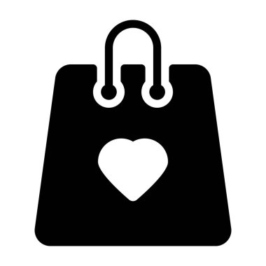 Glyph tasarımında alışveriş çantası simgesi 