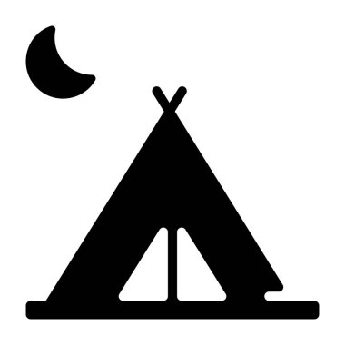 Kamp sitesi katı simge tasarımı 