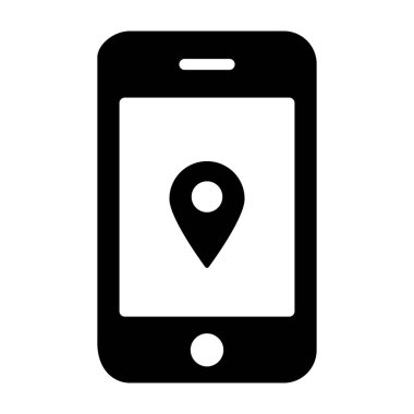 Mobil konum glif tasarım simgesi 
