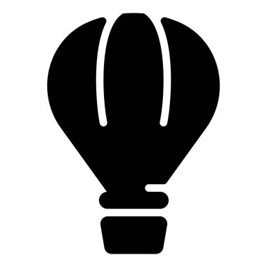 Sıcak hava balonu katı tasarım simgesi.