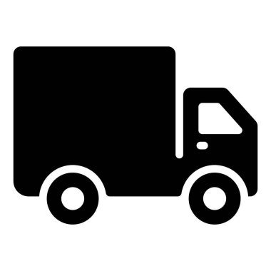 Kargo van katı tasarım simgesi.