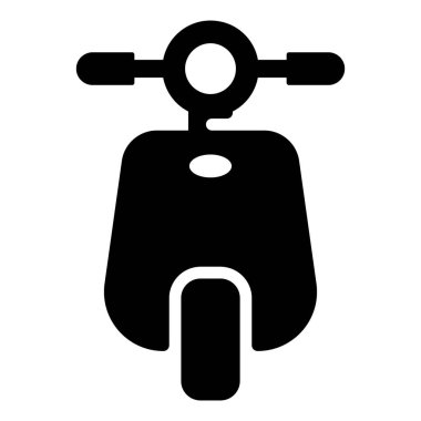 Motorscooter katı tasarım simgesi.