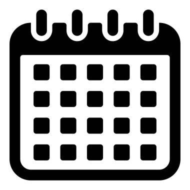 Glyph tasarımında tablo takvimi simgesi.
