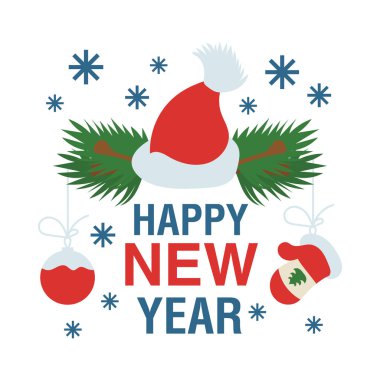 Vektör mutlu yeni yıl logo tasarımı