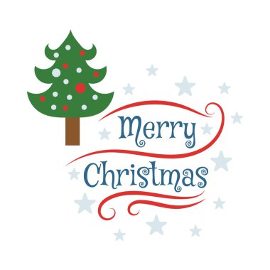 Mutlu noel vektör logo tasarımı