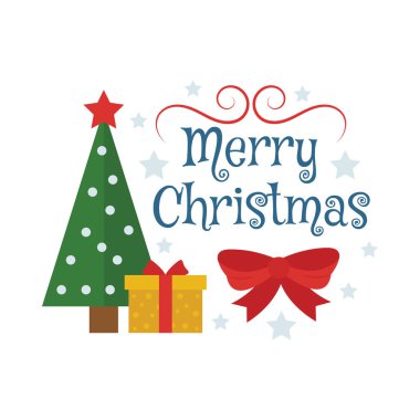 Mutlu noel vektör logo tasarımı