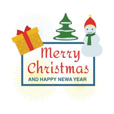 Mutlu noel vektör logo tasarımı