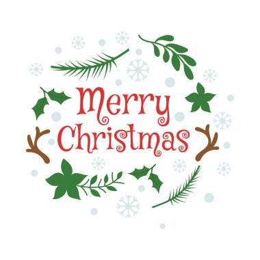 Mutlu noel vektör logo tasarımı