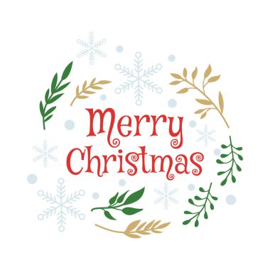 Mutlu noel vektör logo tasarımı