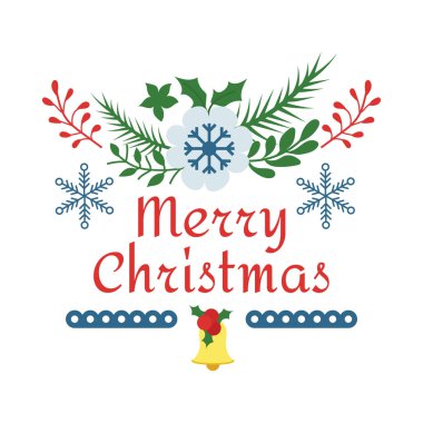 Mutlu noel vektör logo tasarımı