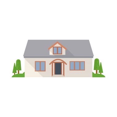 Düz tasarımda otel binası vektörü