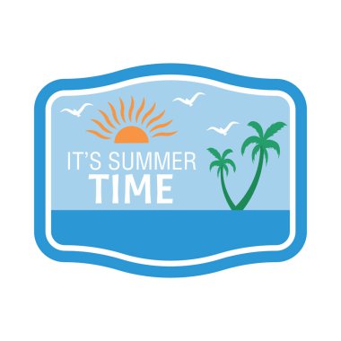 Yaz tatili etiket vektör tasarımı 